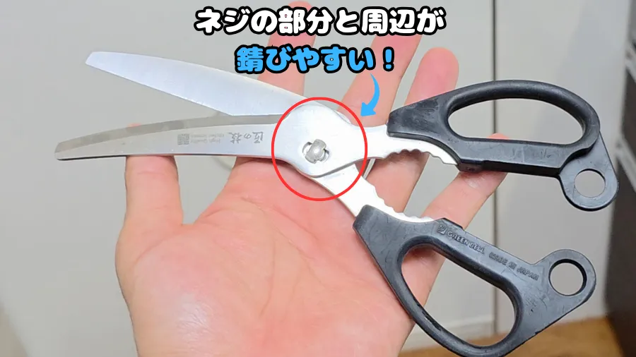 キッチンバサミ,錆びやすい