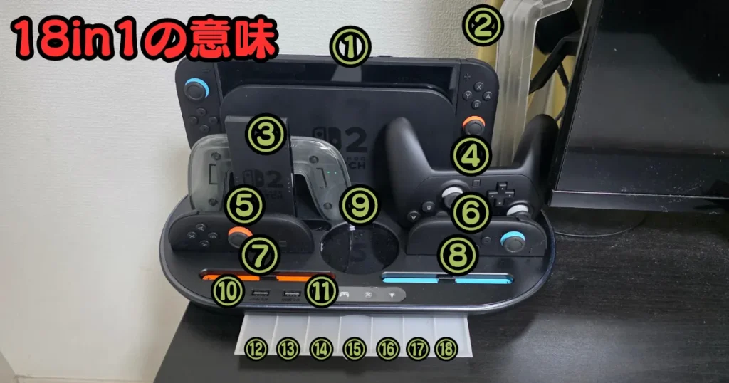 Switch2充電スタンド ,18in1